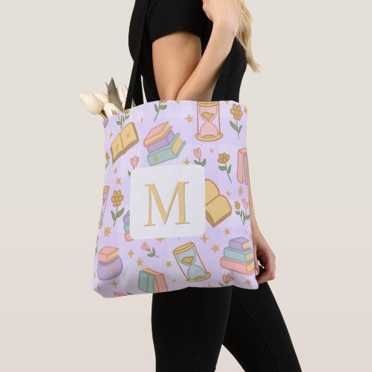 Monogram Magic Books Tote Bag Girly Purple Tasche (Von Nahem)