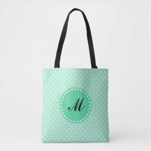 Monogram Magic Mint and White Polka Dot Tasche