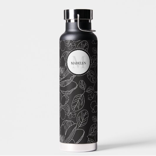 Monogram Magnolia-Abbildung Personalisiert Trinkflasche (Links)
