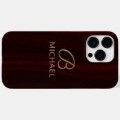 Monogram Mahogany Wood Holz Personalisierter Name Case-Mate iPhone Hülle (Rückseite (Horizontal))
