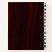 Monogram Mahogany Wood Holz Personalisierter Name Notizblock (Rückseite)