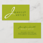 Monogram Makeup Artist Acid-Hintergrund Visitenkarte (Vorne/Hinten)