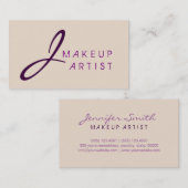 Monogram Makeup Artist Almond Background Visitenkarte (Vorne/Hinten)