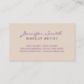 Monogram Makeup Artist Almond Background Visitenkarte (Rückseite)