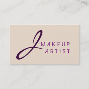 Monogram Makeup Artist Almond Background Visitenkarte