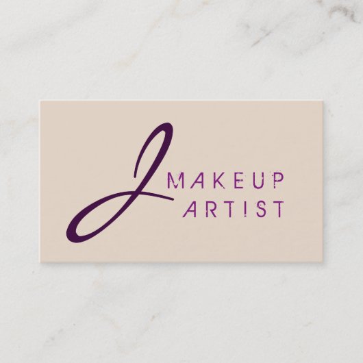 Monogram Makeup Artist Almond Background Visitenkarte (Vorderseite)