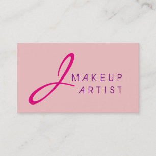 Monogram Makeup Artist Baby rosa Hintergrund Visitenkarte