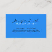 Monogram Makeup Artist Blue Background Visitenkarte (Rückseite)