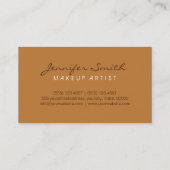 Monogram Makeup Artist Bronze Background Visitenkarte (Rückseite)