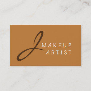 Monogram Makeup Artist Bronze Background Visitenkarte