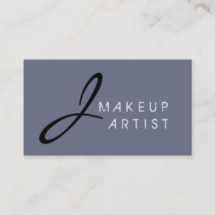 Monogram Makeup Artist Gray Background Visitenkarte