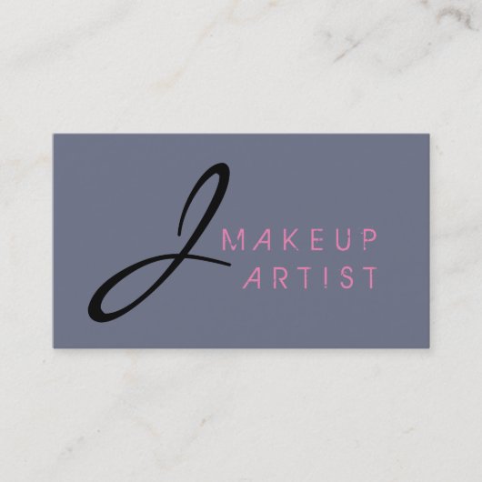 Monogram Makeup Artist Gray Hintergrund #2 Visitenkarte (Vorderseite)
