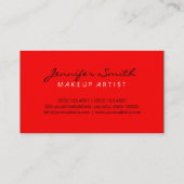 Monogram Makeup Artist Red Background Visitenkarte (Rückseite)