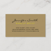 Monogram Makeup Artist Tan Background Visitenkarte (Rückseite)