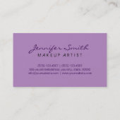 Monogram Makeup Artist Violet Background #2 Visitenkarte (Rückseite)