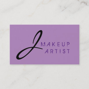 Monogram Makeup Artist Violet Background #2 Visitenkarte