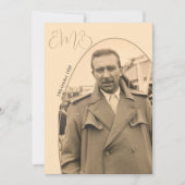 Monogram Male Foto 80. Geburtstag Stilvoll Geburts Einladung (Vorderseite)