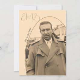 Monogram Male Foto 80. Geburtstag Stilvoll Geburts Einladung