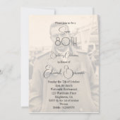 Monogram Male Foto 80. Geburtstag Stilvoll Geburts Einladung (Rückseite)