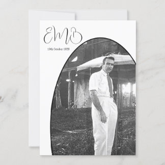 Monogram Male Foto 90. Geburtstag Stilvoll Geburts Einladung