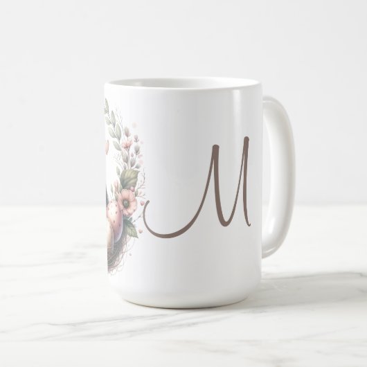 Monogram Mama Bird Kaffeetasse (VorderseiteRechts)