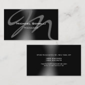 Monogram Manager Business Card für Schwarz-Grau-Mu Visitenkarte (Vorne/Hinten)