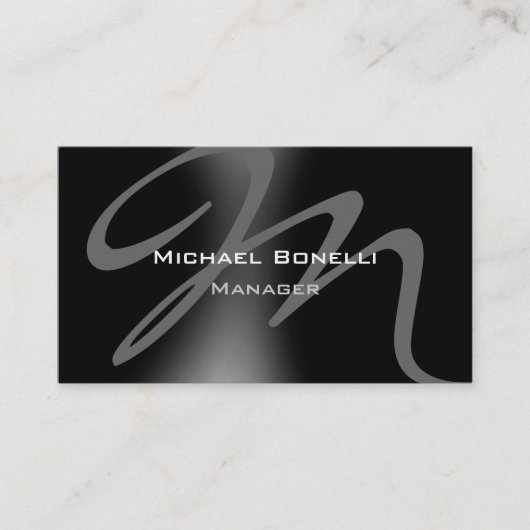 Monogram Manager Business Card für Schwarz-Grau-Mu Visitenkarte (Vorderseite)