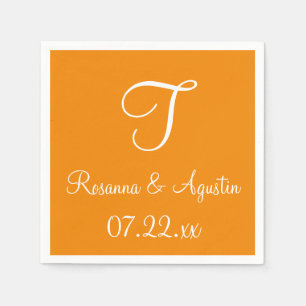 Monogram Mandarine Cool Color Coordinated Napkins Serviette