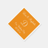 Monogram Mandarine Stilvolles Papier Napkins Serviette (Ecke)