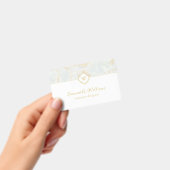 Monogram Marble Elegant White Gold Ausweis (Handheld)