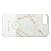 Monogram Marble Elegant White Gold iPhone 8/7 Fall Case-Mate iPhone Hülle (Rückseite (Horizontal))