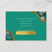 Monogram-Marble für den Green & Gold Agate Geode G Visitenkarte (Rückseite)