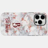 Monogram Marble Rose Gold  Case-Mate iPhone Case (Rückseite (Horizontal))