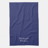 Monogram Marine Blau-Weiß-Individuelle Name Geschirrtuch (Vertikal)