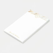 Monogram-Marmor Elegant Name Post-it®-Notizen 4 x  Post-it Klebezettel (angewinkelt)