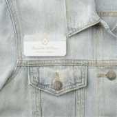 Monogram-Marmor Elegant White Gold Beruflich Namensschild (Beispiel)