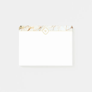 Monogram-Marmor Elegante White Gold Notes Post-it Klebezettel