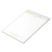 Monogram-Marmor Eleganter White-Gold-Letter-Notepa Notizblock (angewinkelt)