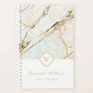 Monogram-Marmor EleganWhite Gold 5.5x8.5-Planner Planer