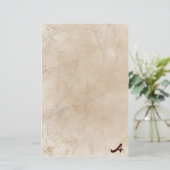 Monogram-Marmorplatte Vintag Stationery Briefpapier (Stehend Vorderseite)