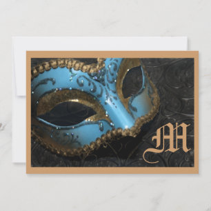 Monogram Masquerade Renaissance Hochzeit Einladung