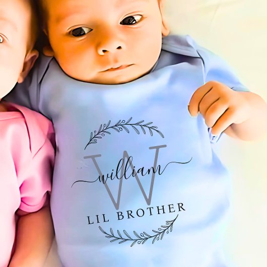 Monogram Matching Little Bruder Baby Strampler