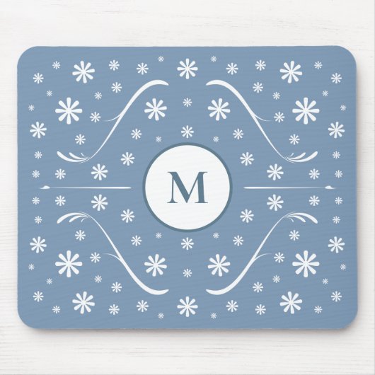 Monogram-Maus-Pad des Blue Blume Power Mousepad (Vorne)