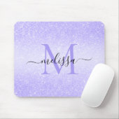 Monogram-Maus-Pad für den lila Glitzer Mousepad (Mit Mouse)