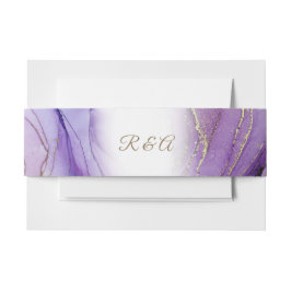 Monogram Mauve Gold Wedding Einladungs Bauchband Einladungsbanderole
