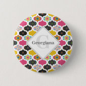 Monogram Maximalist Rainbow Dot Mandalases Patchwo Button (Vorderseite)
