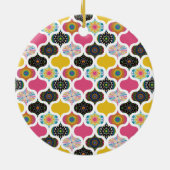 Monogram Maximalist Rainbow Dot Mandalases Patchwo Keramik Ornament (Hinten)