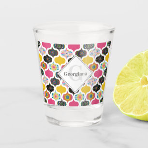 Monogram Maximalist Rainbow Dot Mandalases Patchwo Schnapsglas