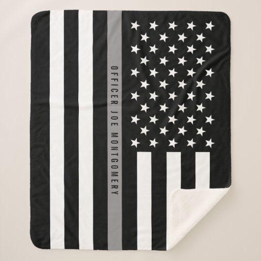 Monogram Med von der dünnen grauen Linie der ameri Sherpadecke (Vorderseite)