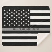 Monogram Med von der dünnen grauen Linie der ameri Sherpadecke (Vorderseite (Horizontal))